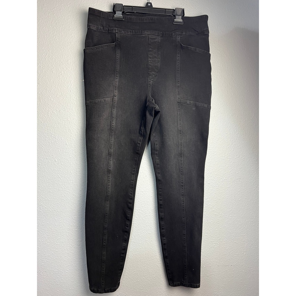 Duluth Trading Co Gorpcore Black High Rise Pull On Skinny Pants Womens 14 Reg